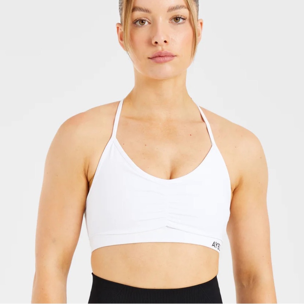 AYBL Essential Ruched Sports Bra White